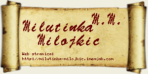 Milutinka Milojkić vizit kartica